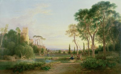 Extensive Garden Scene in the Bay of Naples by Franz Richard Unterberger